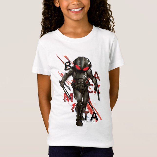 Camiseta Aquaman | Gráfico de tipografía dispersa de manta  (Anverso)