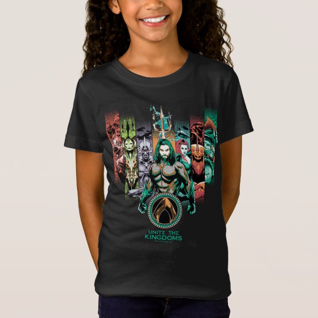 Camiseta Aquaman | Gráfico "Unite The Kingdoms" Atlanteans (Anverso)