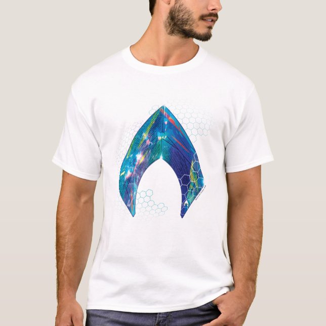 Camiseta Aquaman | Logotipo de Aquaman Refractado (Anverso)