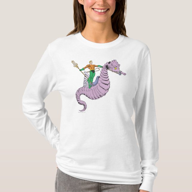 Camiseta Aquaman Rides Seahorse (Anverso)