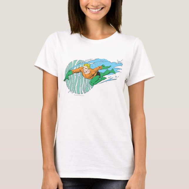 Camiseta Aquaman salta a la izquierda (Anverso)