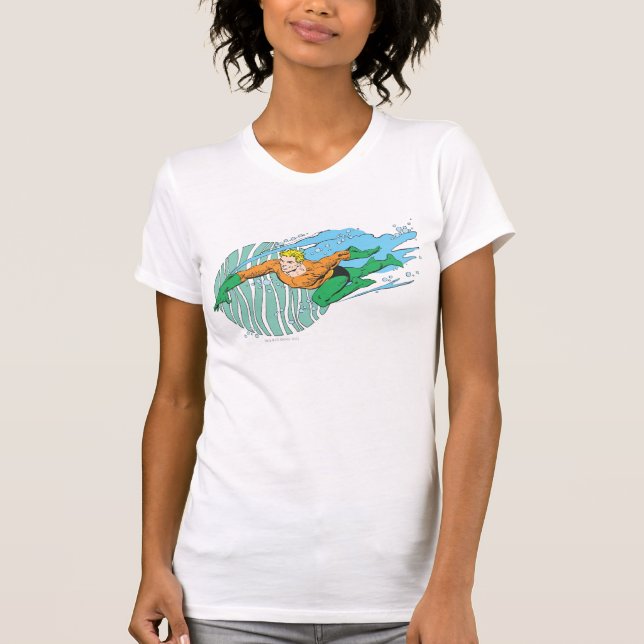 Camiseta Aquaman salta a la izquierda (Anverso)