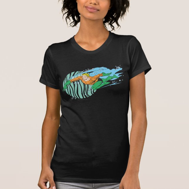 Camiseta Aquaman salta a la izquierda (Anverso)
