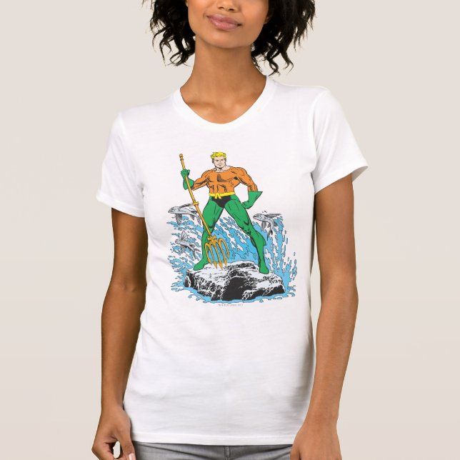 Camiseta Aquaman se pone de pie con horquilla (Anverso)