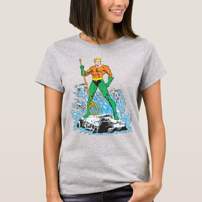 Camiseta Aquaman se pone de pie con horquilla (Anverso)