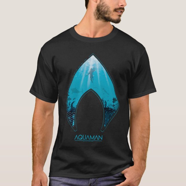 Camiseta Aquaman | See Through Aquaman Logo Ocean Graphic (Anverso)