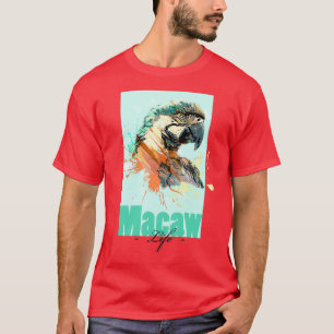 Camiseta Aquarell Tropical Macaw Parrot Life
