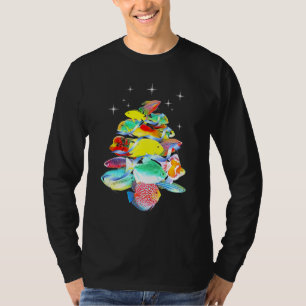 Camiseta Aquarium Fish Christmas Tree Cichlids Gouramis Flo