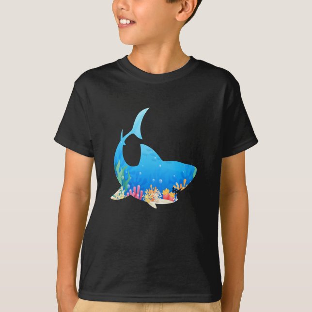 Camiseta Aquarium Tiburón colorido y divertido regalo (Anverso)