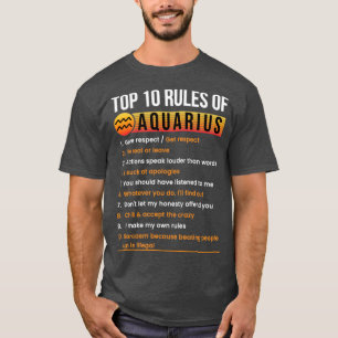 Camiseta Aquarius 10 Rasgos Razones Hechos Horóscopo Zodiac