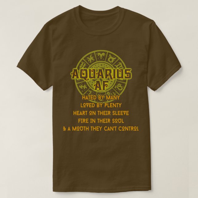Camiseta Aquarius AF Febrero Orgullo Funny Acuario (Diseño del anverso)