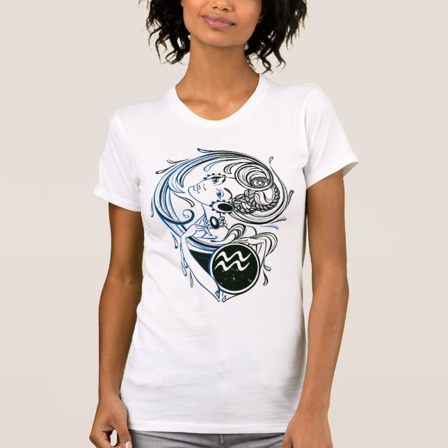 Camiseta Aquarius Art Deco Lady (Anverso)