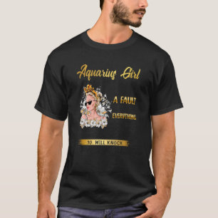Camiseta Aquarius Chica Cumpleaños Reina Zodiac Rótulo Horó