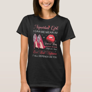 Camiseta Aquarius Chica Cumpleaños Tos Altos Rojos Lip de g