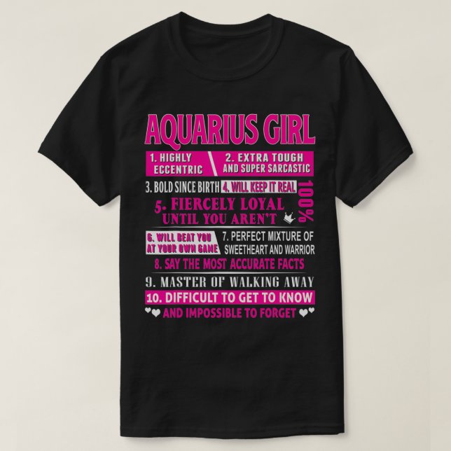 Camiseta Aquarius Chica Funny Aquarius Cumpleaños (Diseño del anverso)