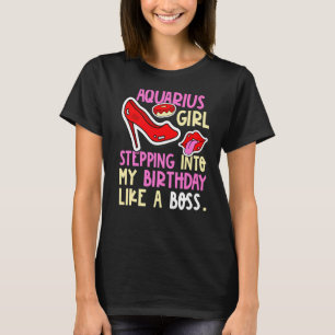 Camiseta Aquarius Chica Horoscope Heels Stepping Cumpleaños
