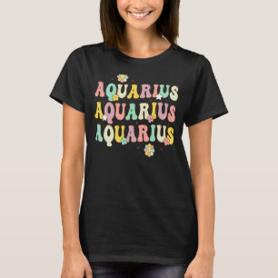 Camiseta Aquarius Chica Retro Groovy Zodiac Birthday Women