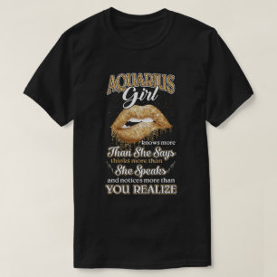 Camiseta Aquarius Chica Sabe Más De Lo Que Dice Enero Feb