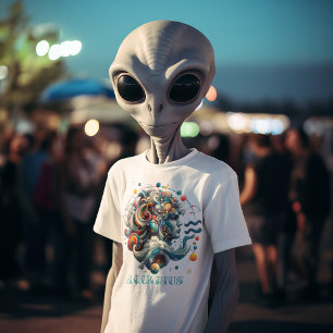 Camiseta Aquarius El Rótulo Zodiac Del Alumno