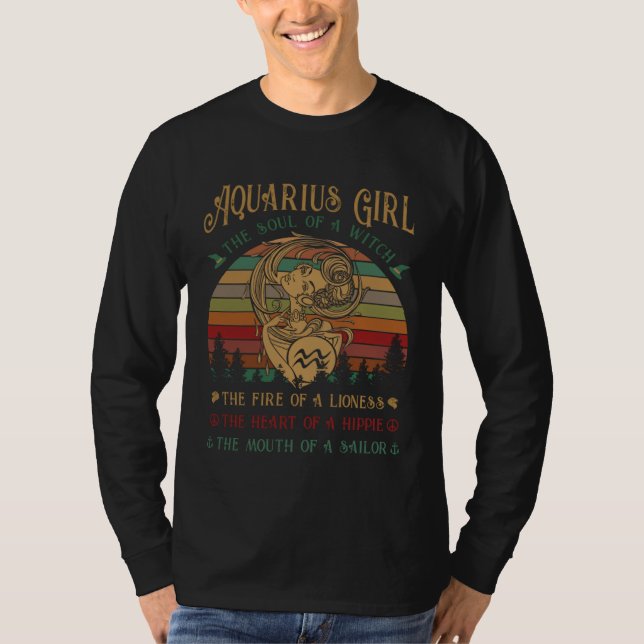 Camiseta Aquarius Girl The Soul Of A Witch The Fire (Anverso)