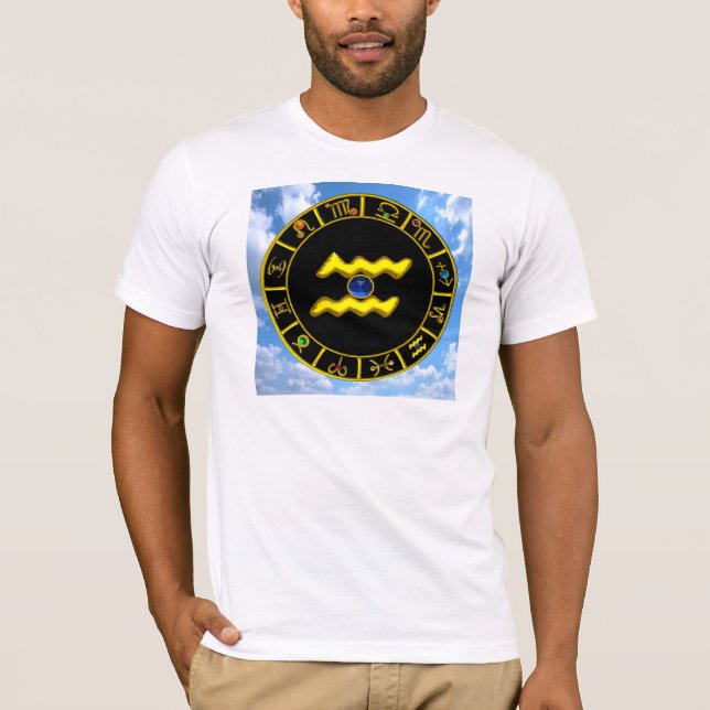 CAMISETA AQUARIUS/GOLD ZODIAC BIRTHDAY JEWEL (Anverso)