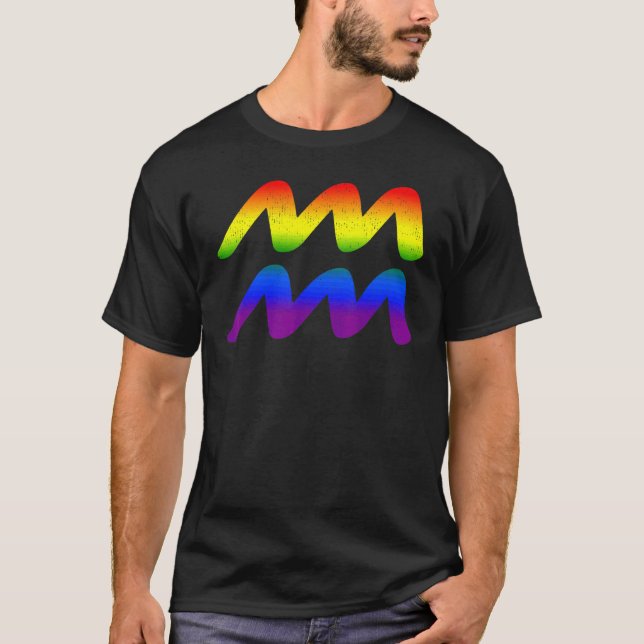 Camiseta Aquarius Lgbt Zodiac Rótulo Lgbt Gay (Anverso)