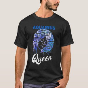 Camiseta Aquarius Queen Black Woman Afro Natural Hair Afro