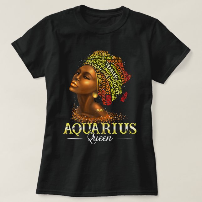 Camiseta Aquarius Reina Mujer Mujeres Símbolo de la fecha d (Diseño del anverso)