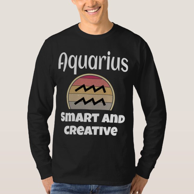 Camiseta Aquarius Smart And Creative Zodiac Sign  Astrology (Anverso)
