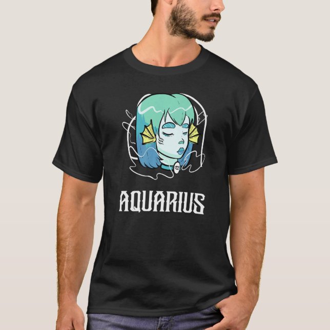 Camiseta Aquarius Tarot Zodiac Rótulo Pastel Gótico Horósco (Anverso)