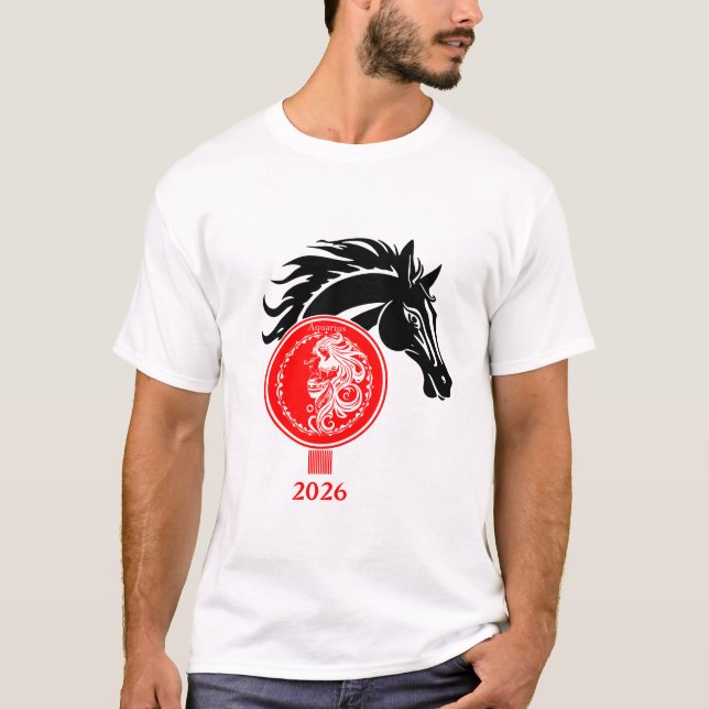 Camiseta Aquarius x año del caballo 2026 (Anverso)