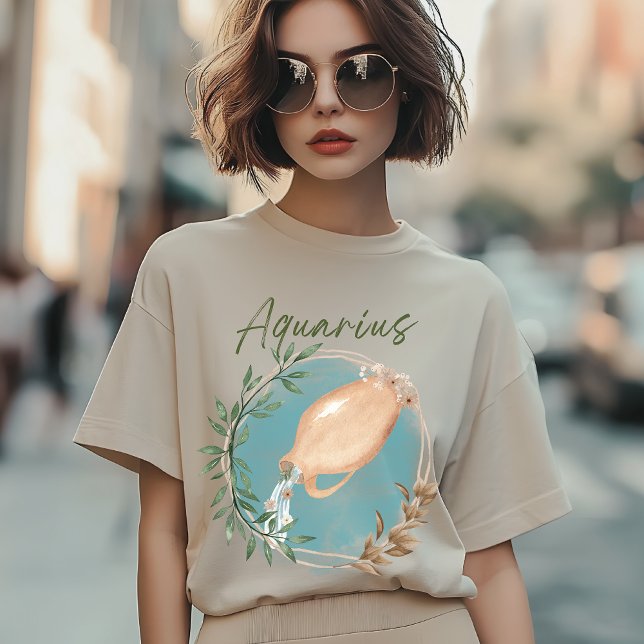 Camiseta Aquarius Zodiac, Astrología Botánica, Floral (Subido por el creador)