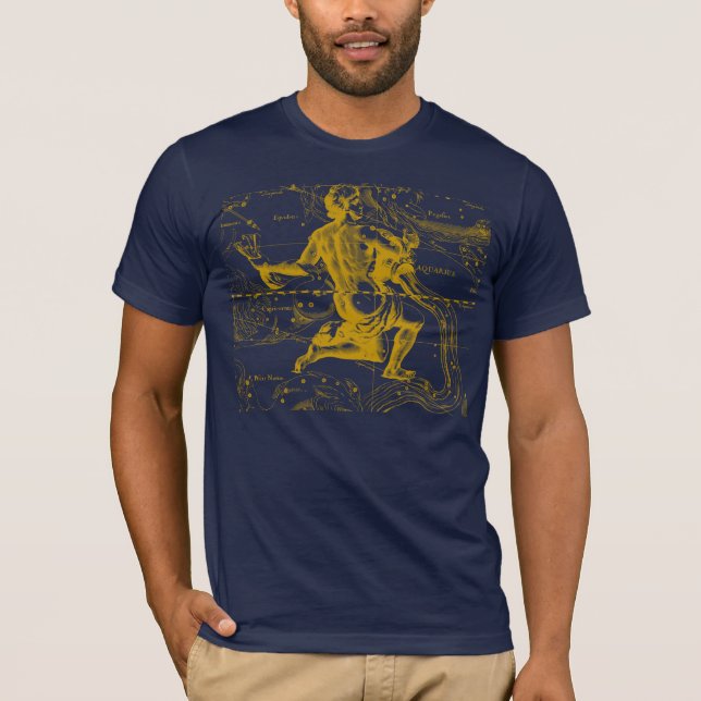Camiseta Aquarius Zodiac Constellation Engraving Hevelius (Anverso)
