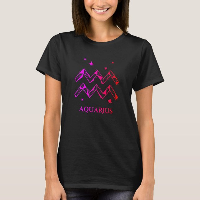 Camiseta Aquarius Zodiac Design Para Las Mujeres Que Aman (Anverso)