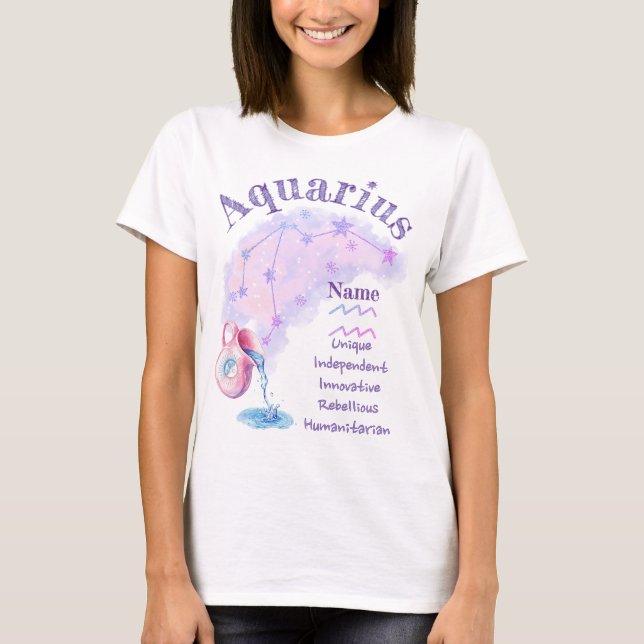 Camiseta Aquarius Zodiac Design T-shirt *1 (Anverso)