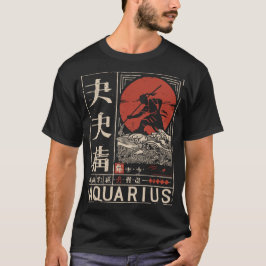Camiseta Aquarius Zodiac japonés | Agujero del Sol Rojo