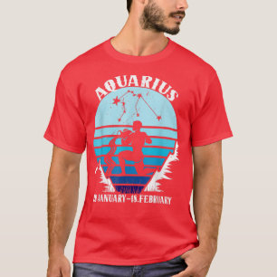 Camiseta Aquarius Zodiac Retro Starry Night