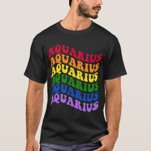 Camiseta Aquarius Zodiac Rótulo LGBT Orgullo gay LGBTQ Arco