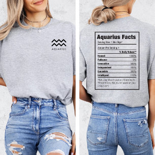 Camiseta AQUARIUS Zodiaco Horóscopo Signo Estelar Símbolo