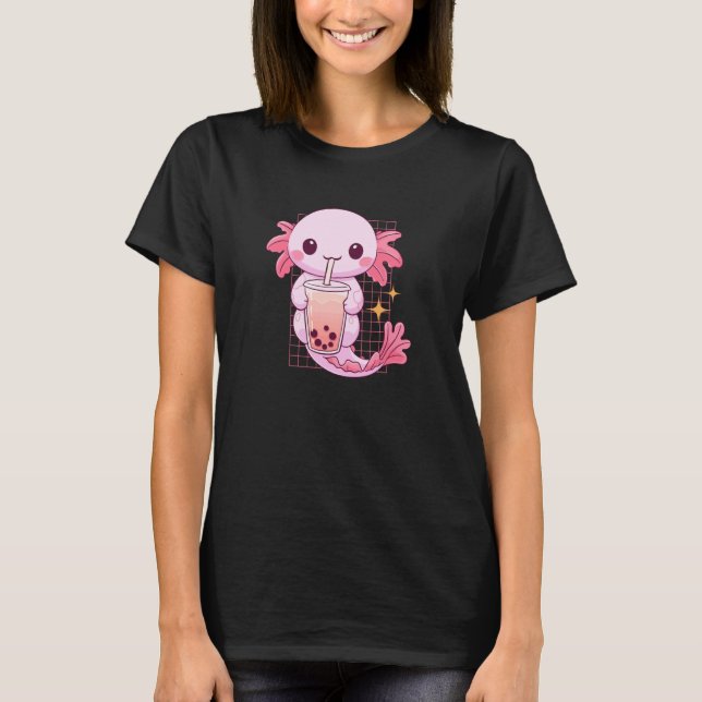 Camiseta Aquatic Creature Drinking Boba Tea Kawaii Cute Fun (Anverso)