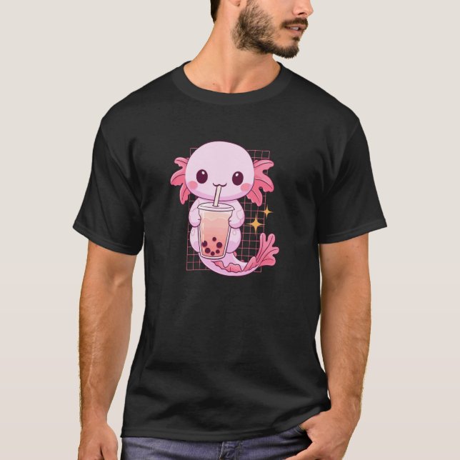 Camiseta Aquatic Creature Drinking Boba Tea Kawaii Cute Fun (Anverso)