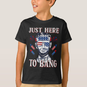 Camiseta Aquí A Bang Abraham Lincoln 4 De Julio Fuegos Arti
