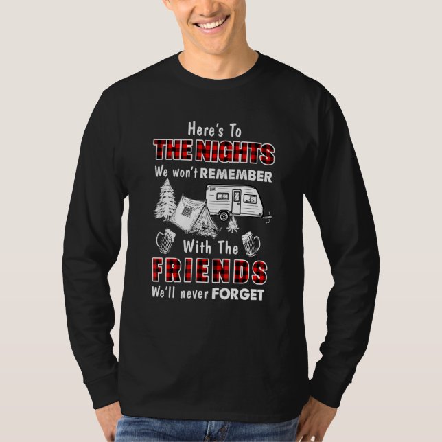 Camiseta Aquí A La Noche No Recordaremos A Camping Friend (Anverso)