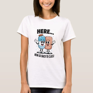 Camiseta Aquí Ahora Vuelve A Clase Enfermera Escolar Médico