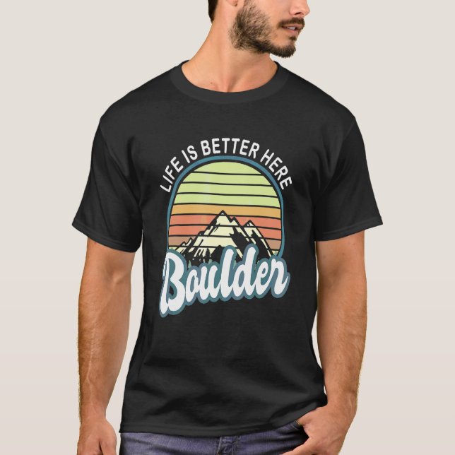Camiseta Aquí Boulder Colorado (Anverso)