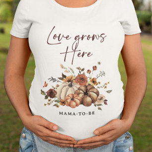 Camiseta Aquí Crece el Amor Calabaza Baby Shower
