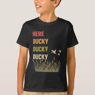 Camiseta Aquí Ducky Ducky Ducky Funny Duck Call For Duck Hu