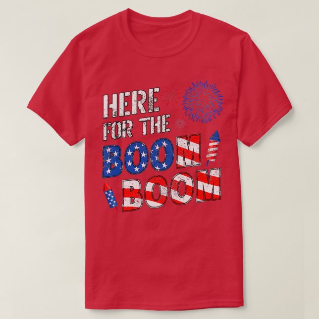 Camiseta Aquí el boom de la bandera estadounidense  (Diseño del anverso)