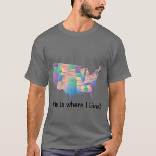 Camiseta Aquí es donde vivo EE.UU.