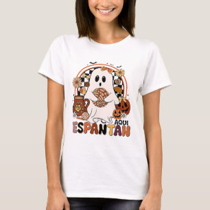 Camiseta ¡Aquí Espantan! Dia De Muertos Salón Español Mexic